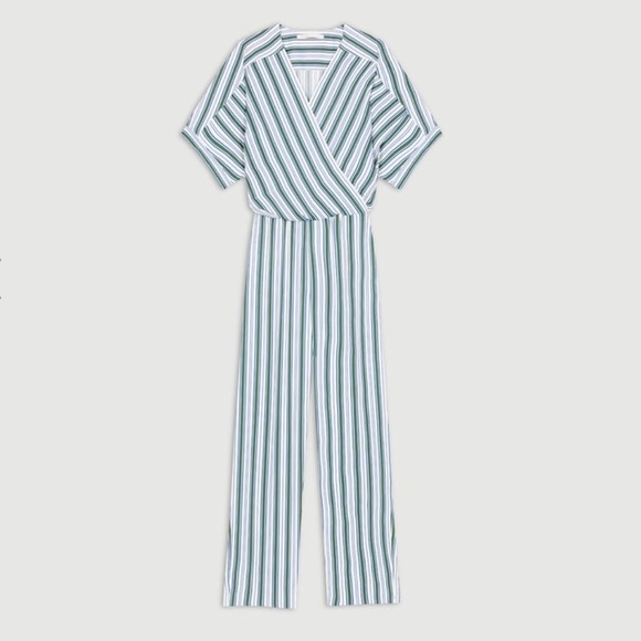 maje striped jumpsuit